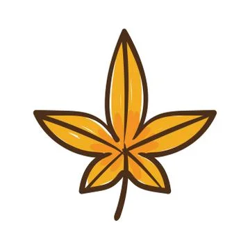Autumn maple leaf hand draw style icon Illustrazione stock