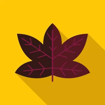 Autumn maple leaf icon with long shadow Stock Illustration
