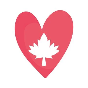 Autumn maple leaf inside heart vector design Illustrazione stock