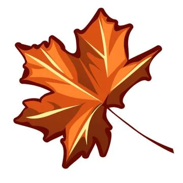 Autumn maple leaf isolated on a white background. Vector cartoon close-up イラスト素材