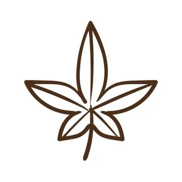 Autumn maple leaf line style icon Stock Illustration
