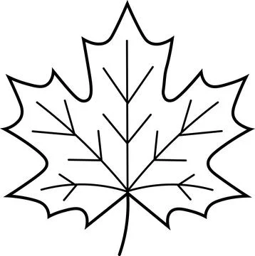 Autumn maple leaf nature line art icon Stock Illustration