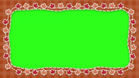 Autumn Maple Leaf Pattern Frame Animation with Green Screen Stock Footage 346274490