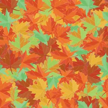 Autumn Maple leaf seamless pattern. Stock Illustration