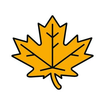 Autumn maple leaf single seasonal icon Stock Illustration