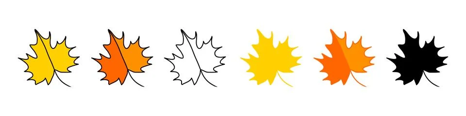 Autumn maple leaf. Vector illustration isolated on white background. Stock Illustration