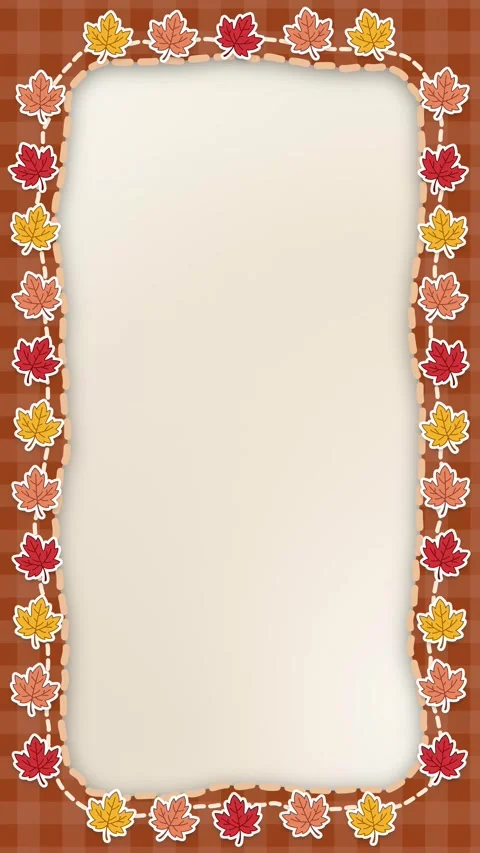 Autumn Maple Leaf Vertical Border with Blank Copy Space Animation Stock Footage 345300934