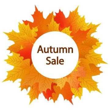 Autumn maple leaf on a white background Stock Illustration