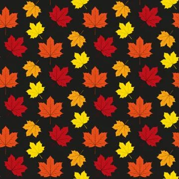 Autumn maple leafs pattern. 스톡 일러스트