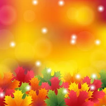 Autumn maple leaves background Stock Illustration