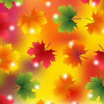Autumn maple leaves background Stock Illustration