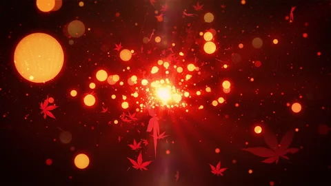 Autumn maple leaves particle loop animation Stock Footage 171893886