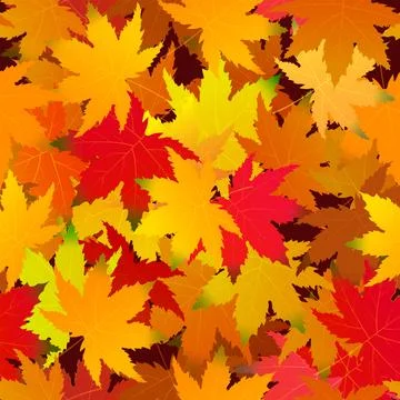 Autumn maple leaves seamless pattern Stock Illustration
