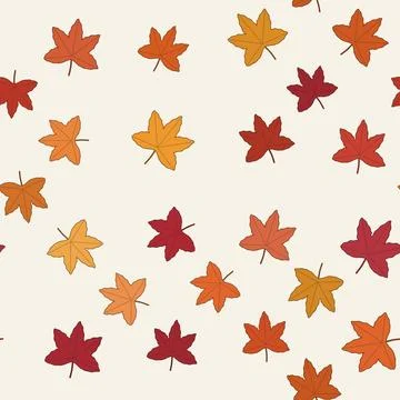 Autumn maple leaves seamless pattern vector Stock Illustration