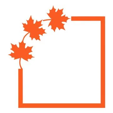 Autumn maple leaves square border frame vector Stock Illustration