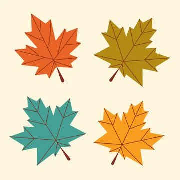 Autumn maple leaves. Vector illustration in flat style. Stock-Illustration