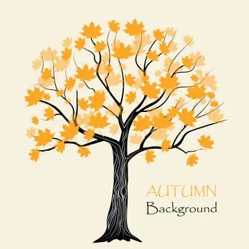 Autumn maple tree Stock Illustration