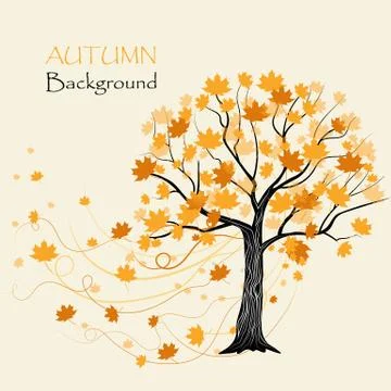 Autumn maple tree Stock Illustration