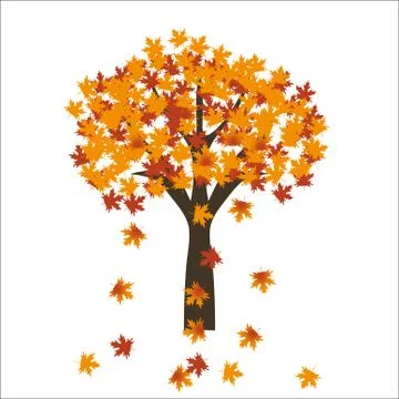 Autumn maple tree leaves on bright background. EPS 10 Stock Illustration