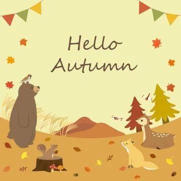 Autumn messagecard Stock Illustration