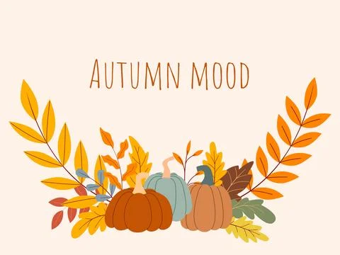 Autumn mood card vector graphics Illustrazione stock