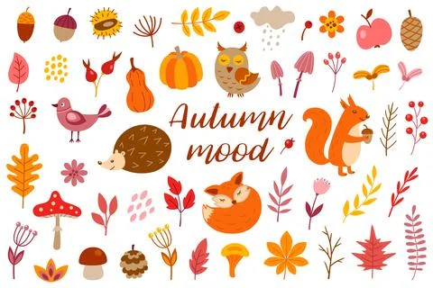 Autumn mood vector design elements 스톡 일러스트