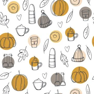 Autumn mood.  Vector pattern Stock Illustration