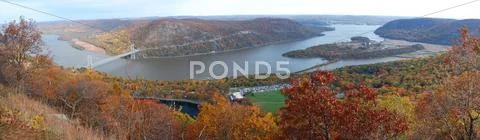 Autumn mountain aerial view panorama Stock Photos