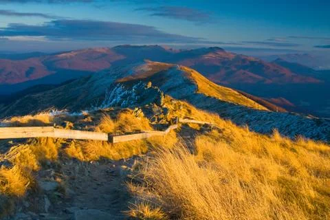 Autumn mountain in bieszczady, poland Stock Photos