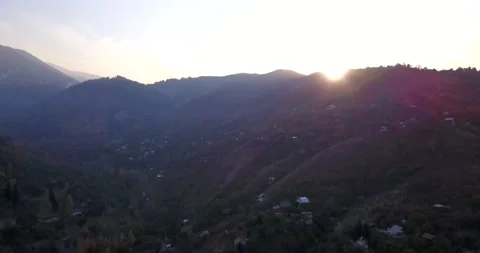 Autumn mountain forest. Top view from a drone. Video stock 161810889