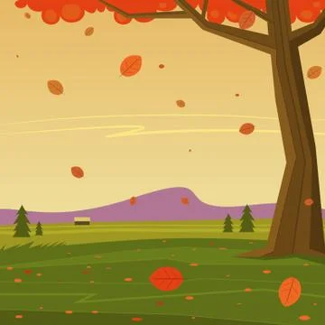 Autumn in the Mountain Stock Illustration