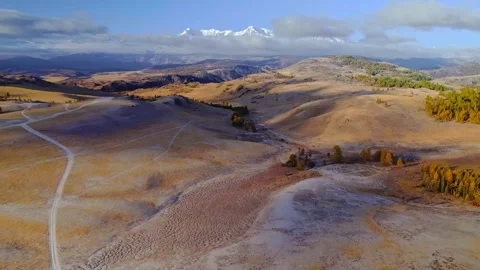 Autumn Mountain Landscape From a High Angle Aerial View Stock-Footage 341645234