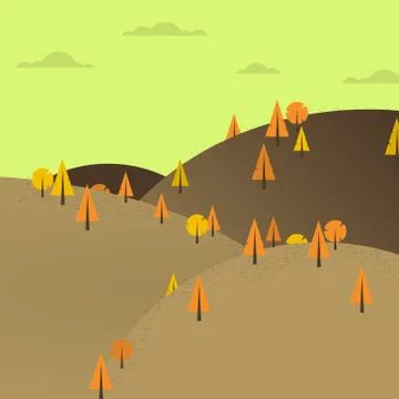 Autumn mountain landscape Stock Illustration