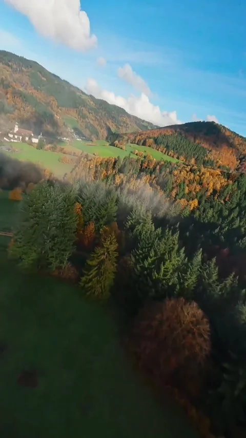 Autumn in the mountains with clouds Video stock 272925552