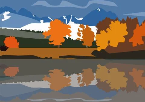 Autumn in the mountains イラスト素材