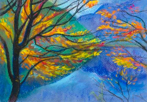 Autumn mountains Stock Illustration