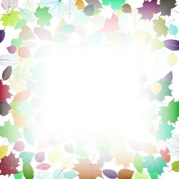 Autumn multicolor Leaves frame template. Stock Illustration