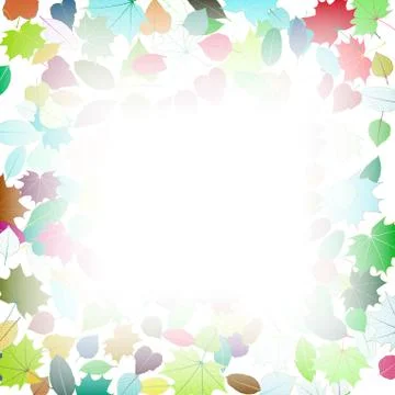 Autumn multicolor Leaves frame template. Stock Illustration