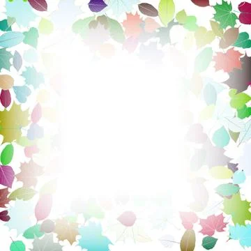 Autumn multicolor Leaves frame template. Stock Illustration