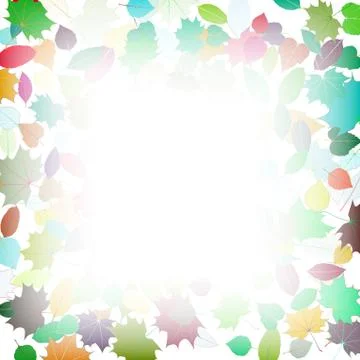 Autumn multicolor Leaves frame template. Illustrazione stock