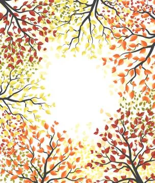 Autumn multicolored forest Stock Illustration