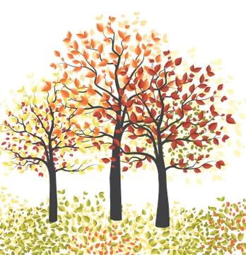 Autumn multicolored forest Stock Illustration