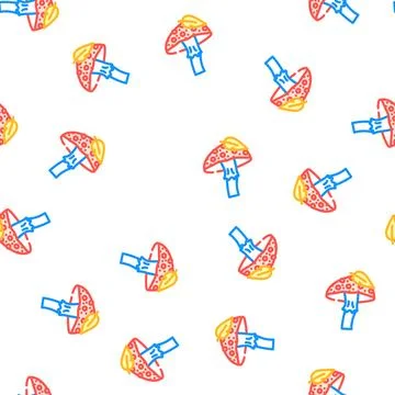 Autumn mushroom vector seamless pattern Stock Illustration