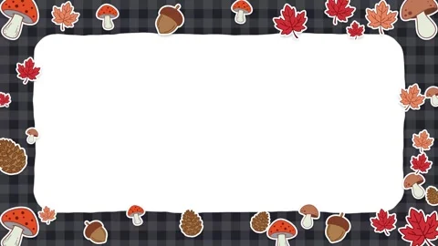 Autumn Nature Border with Plaid Pattern and Copy Space Loop 動画素材 347252550