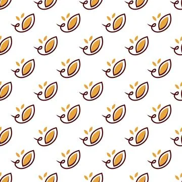 Autumn Nature Seamless Pattern Background Design Stock Illustration