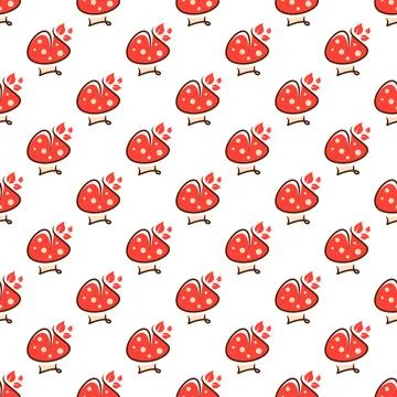 Autumn Nature Seamless Pattern Background Design Stock Illustration