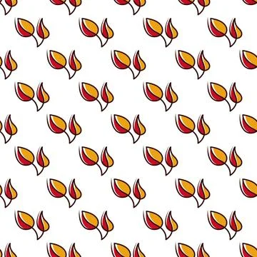 Autumn Nature Seamless Pattern Background Design Stock Illustration