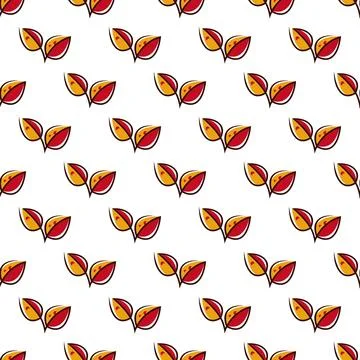 Autumn Nature Seamless Pattern Background Design Stock Illustration
