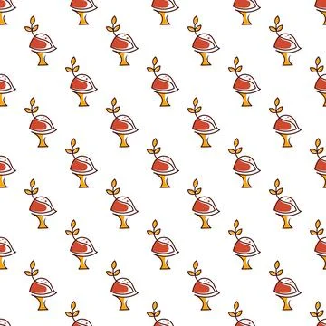 Autumn Nature Seamless Pattern Background Design Stock Illustration