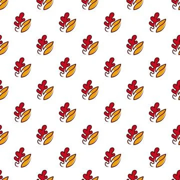 Autumn Nature Seamless Pattern Background Design Stock Illustration